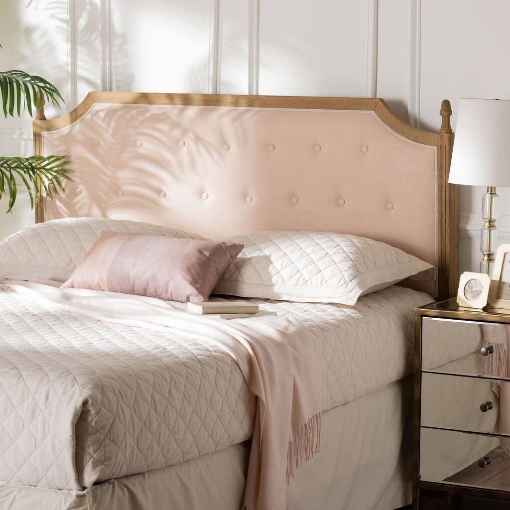 Lourdes Upholstered Headboard with Solid Wood Frame - Tufted Backrest Panel with Curved Top, Elegant Bedroom Décor, Queen Size