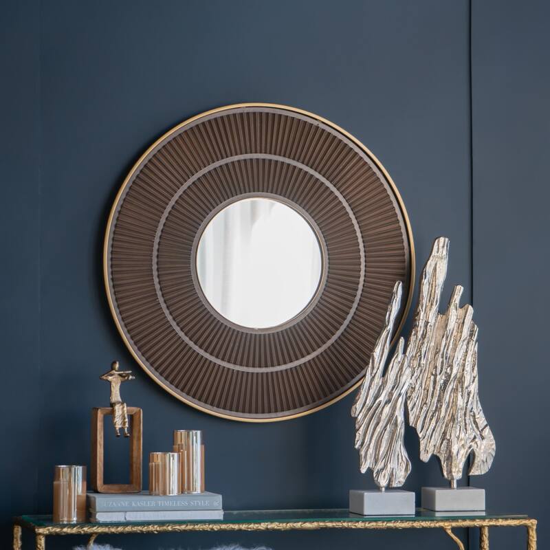 Artistic Style Round Mirror for Living Room