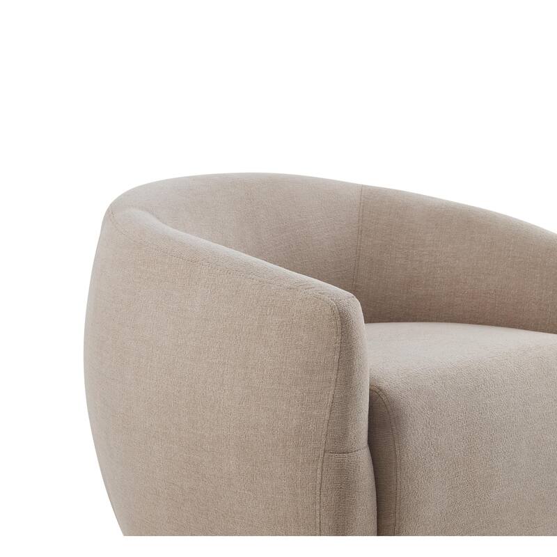Performance Fabric Swivel Barrel Chair with High-Density Foam Cushion
