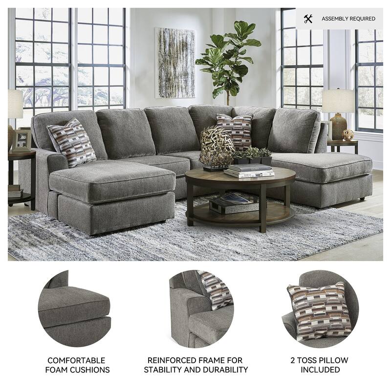 Signature Design by Ashley O'Phannon Putty 2-Piece Sectional with Chaise - 125"W x 86"D x 38"H