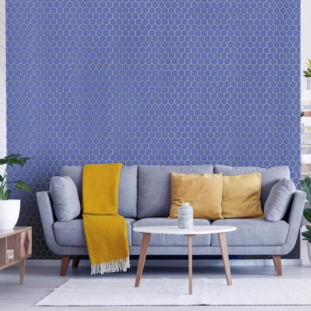 Merola Tile Tribeca 2" Hex Glossy Periwinkle 11-1/8" x 12-5/8" Porcelain Floor and Wall Tile