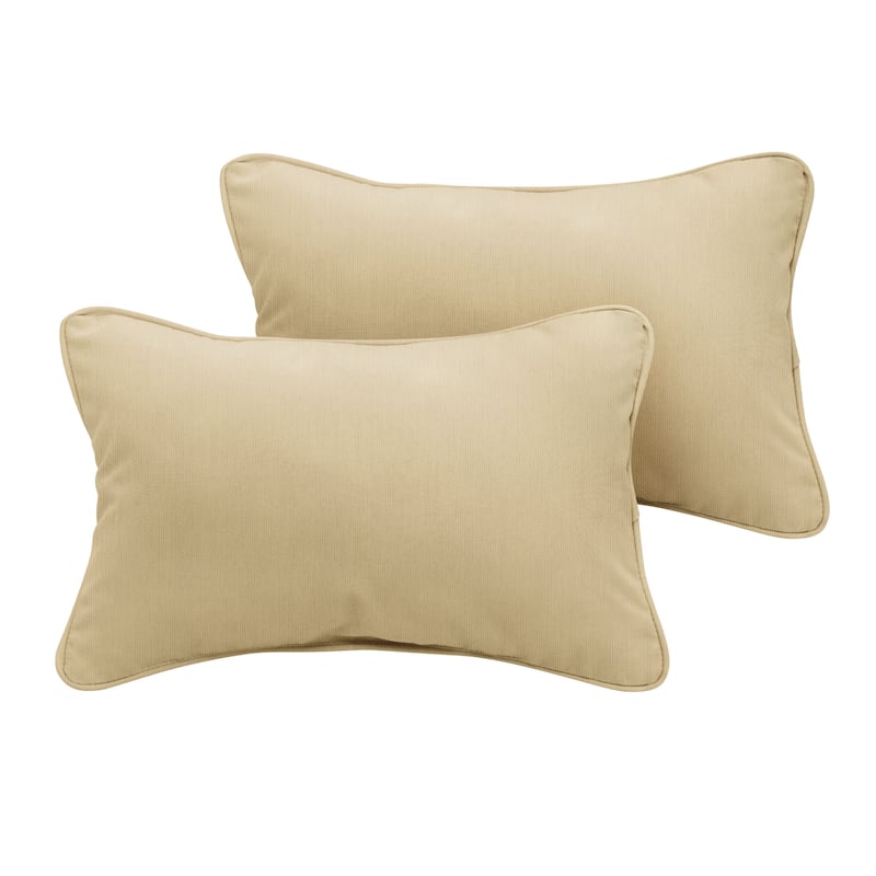 Sunbrella Spectrum Sand Corded Indoor/ Outdoor Pillows (Set of 2) - 16 in x 26 in
