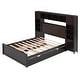 preview thumbnail 40 of 52, Full Size Wooden Bed with All-in-One Cabinet, Shelf, Sockets & Twin Trundle - Stylish and Functional in Grey