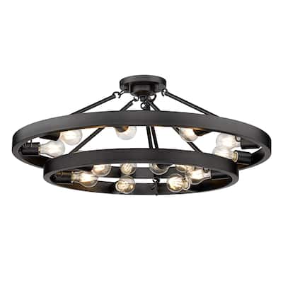 Golden Lighting Castile 15 Light 32" Wide Semi-Flush Ceiling Fixture