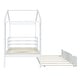 preview thumbnail 9 of 12, White Twin Size Solid Wood House Bed with Trundle & Writing Board