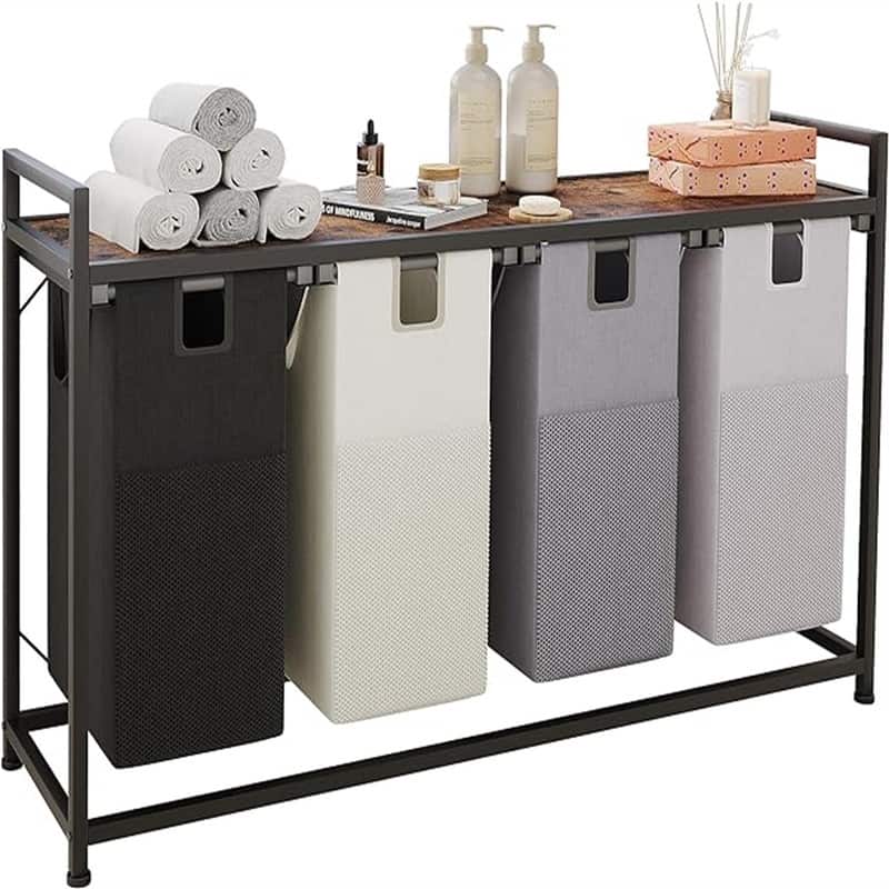 Laundry Basket Four Laundry Hamper with Removable Bags - 48.4"L x 13.77"W x 28.74"H