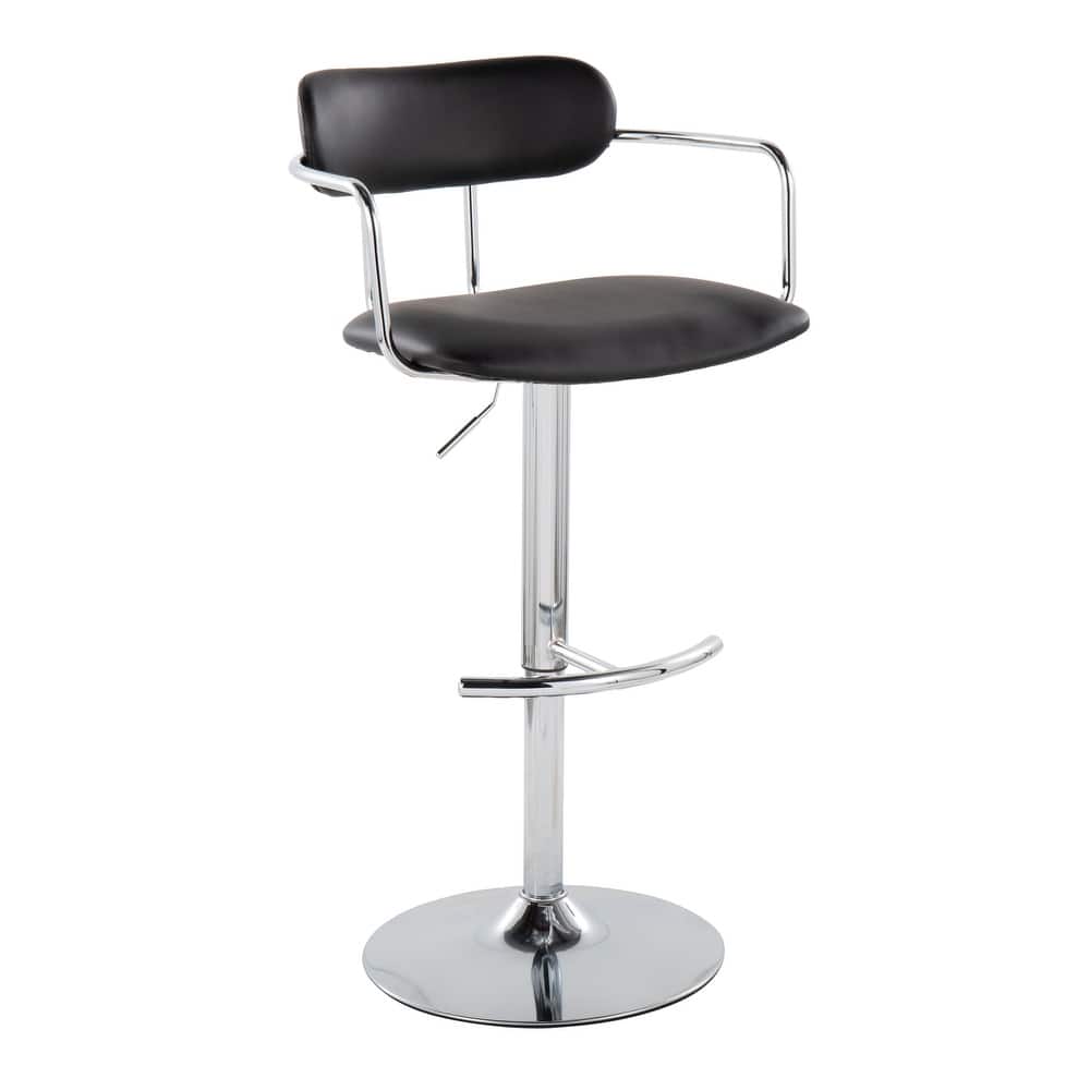 Silver Orchid Gregor Adjustable Bar Stool with Rounded T Footrest (Set of 2)
