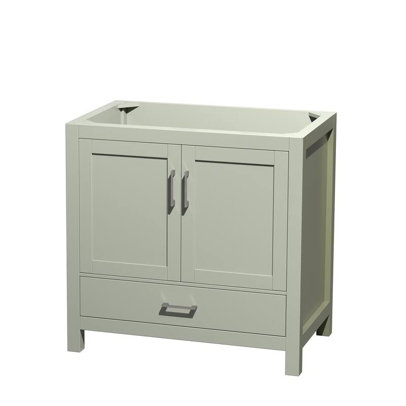Wyndham Collection WCS141436SSXXMXX Sheffield 36" Single Free Standing - Light Green / Brushed Nickel Hardware