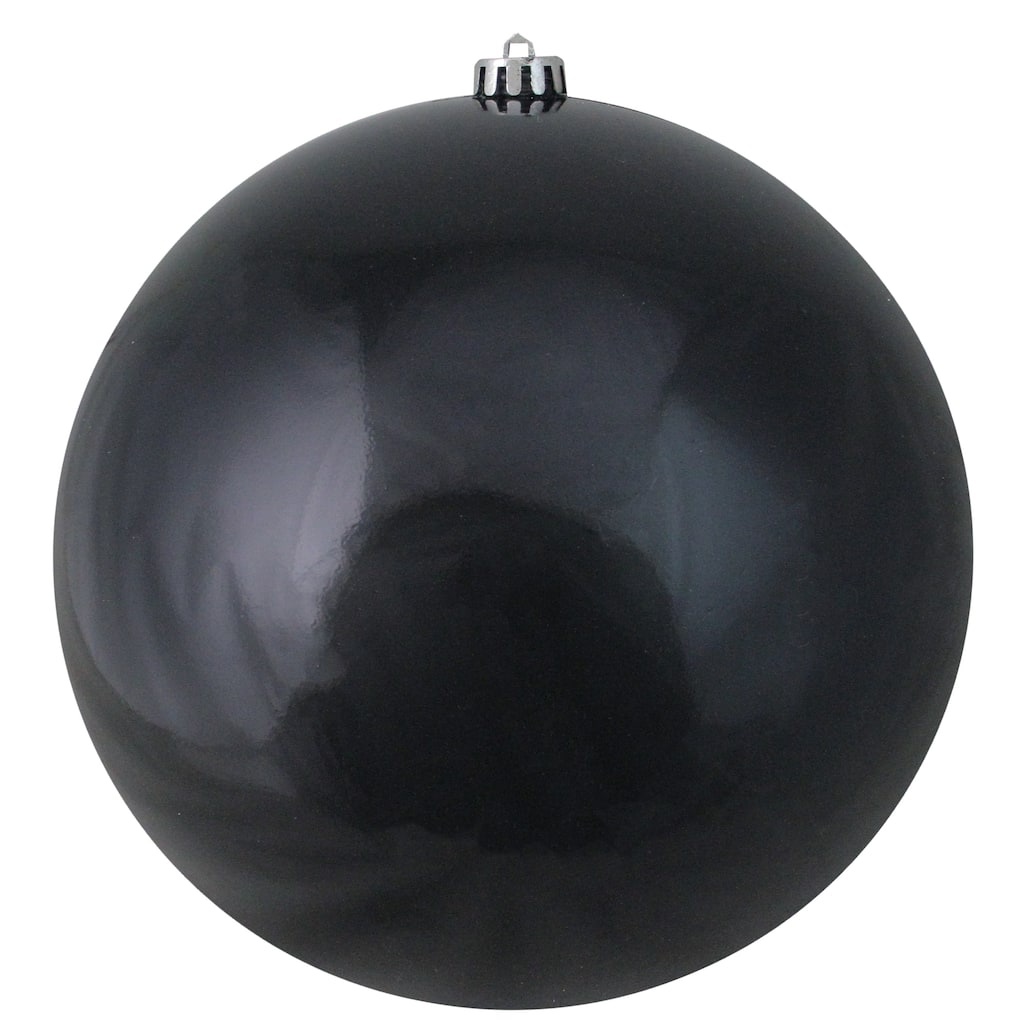 Shiny Jet Black Shatterproof Christmas Ball Ornament 10" (250mm)