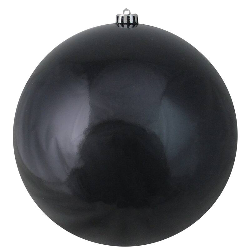 Shiny Jet Black Shatterproof Christmas Ball Ornament - Felt