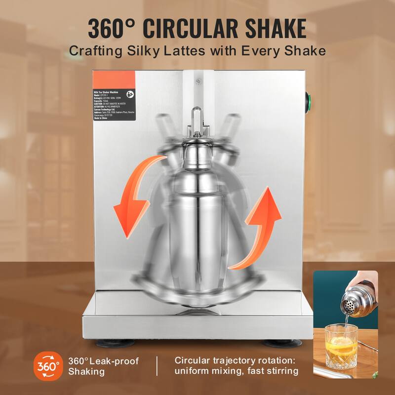 UIMOSO Milkshake Maker Machine, 120W Commercial Milk Tea Shaker Machine, Single Head Milk Shake Mixer Machine