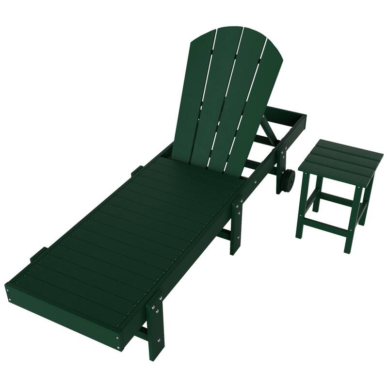Polytrends Laguna Hdpe All Weather Outdoor Patio Pool Reclining Armless Chaise Lounge (2-Piece Set)
