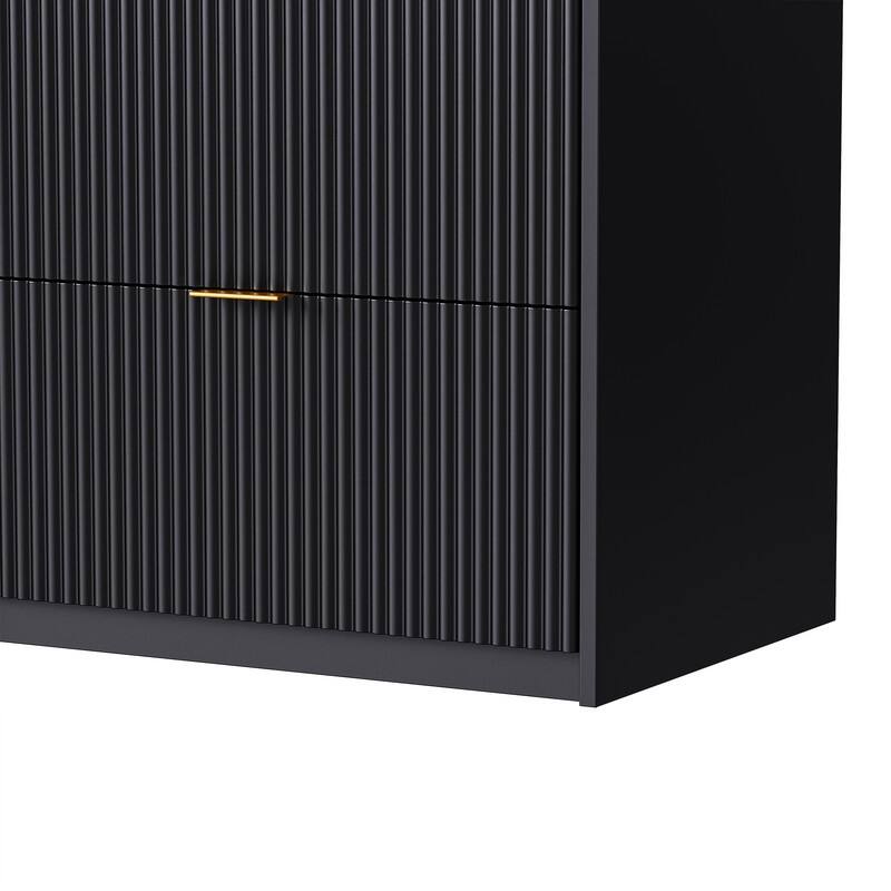 4-Piece Wood Wall Unit Entertainment Center with 13 shelves,8 Drawers and 2 Cabinets