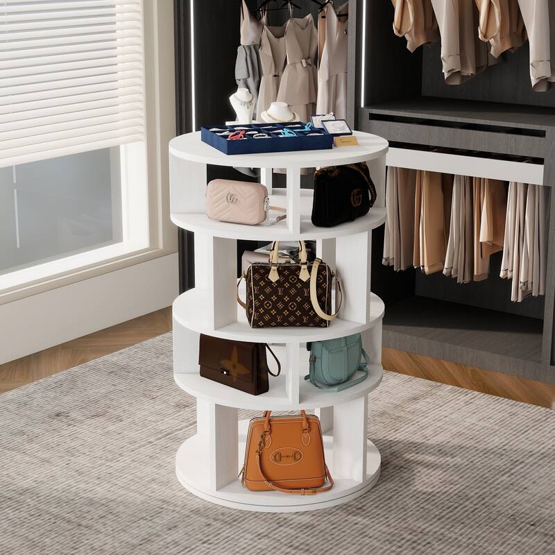 16 Pair Rotating Shoe Rack Tower, Spinning Shoe Storgae Rack - 16 Pair