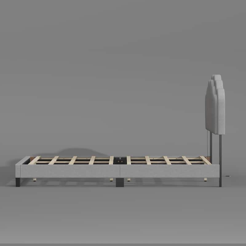 TB117 - Certified Queen Upholstered Bedroom Bed, Polyester Upholstered, Safe & Durable