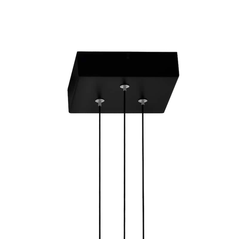 Stagger Integrated LED 6in Black Mini Pendant with Handcrafted Glass