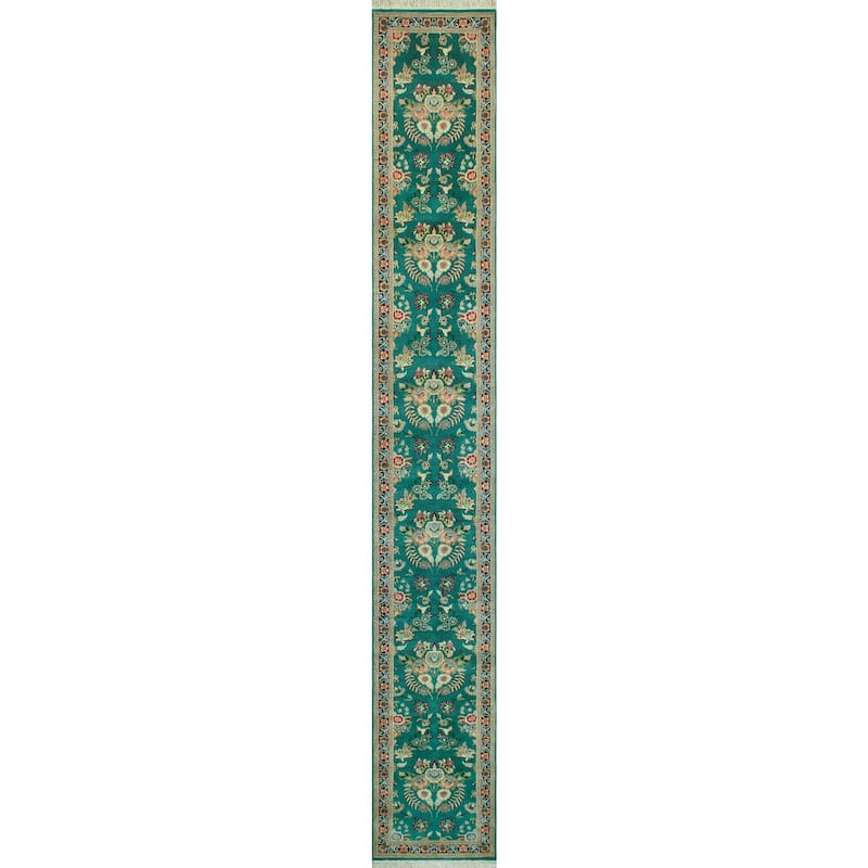 Pak-Persian Emilee Turquoise/Navy Runner - 2'7" x 10'1"