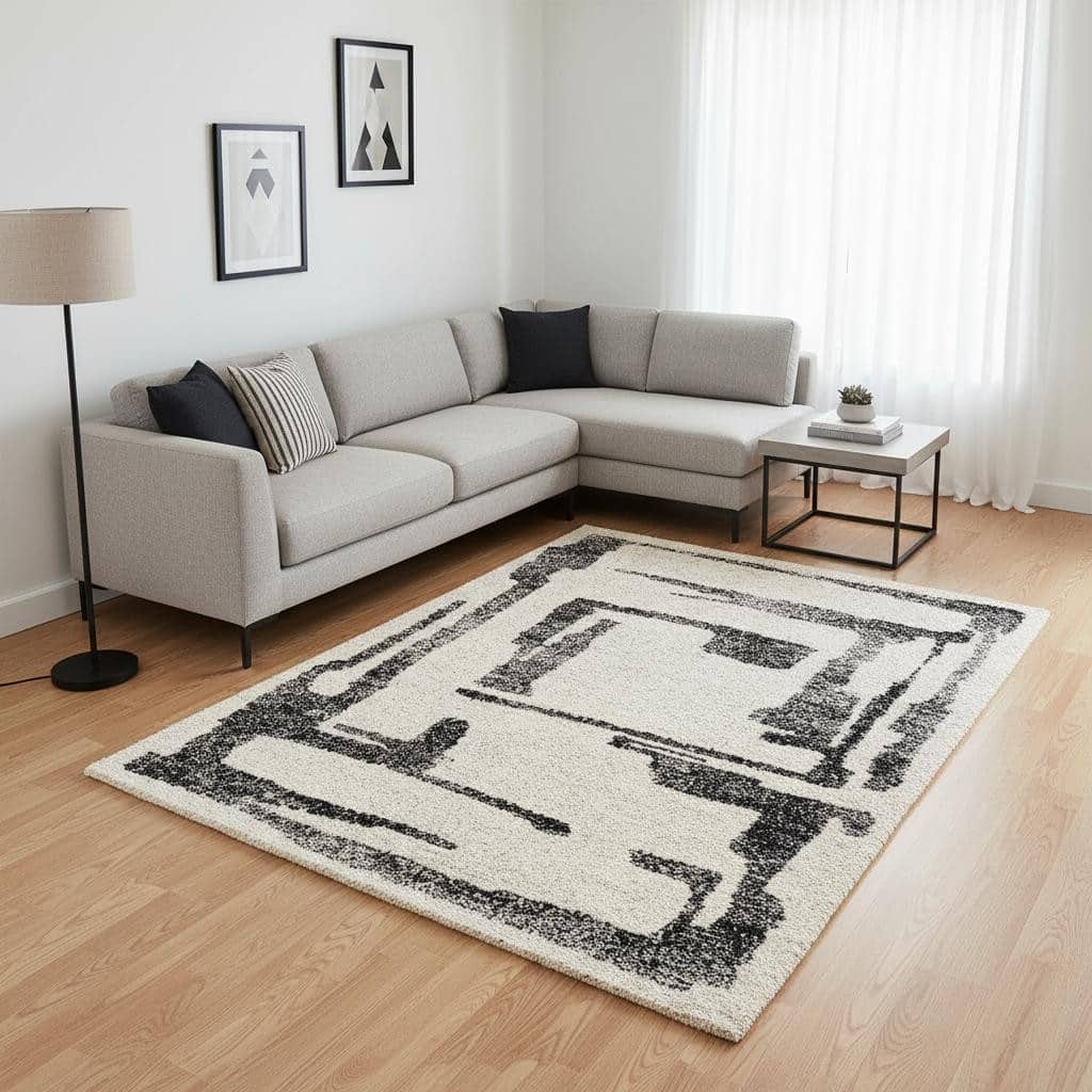 HomeRoots Abstract Modern Rectangle Area Rug