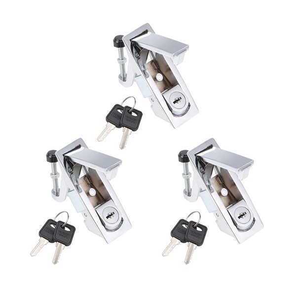 Electric Cabinet Panel Cam Lock Push Button Pop Up Door Lock w Key 606-1 3pcs