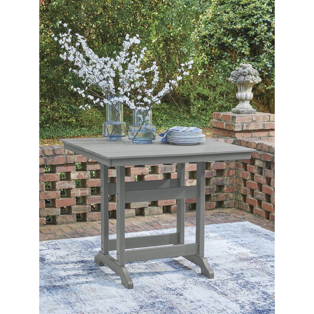 Signature Design by Ashley Ross Cove Gray Outdoor Counter Height Dining Table - 42" W x 42" D x 37" H