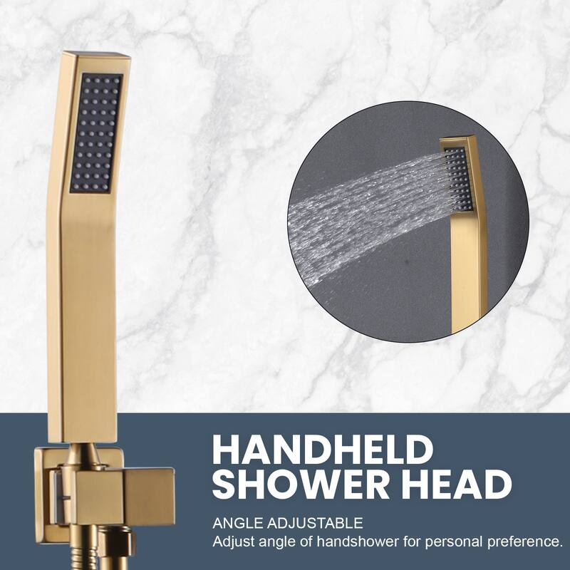 WOWOW 10 in. Square Shower Head 2-Spray Shower Faucet with Single Handle - 10 in.