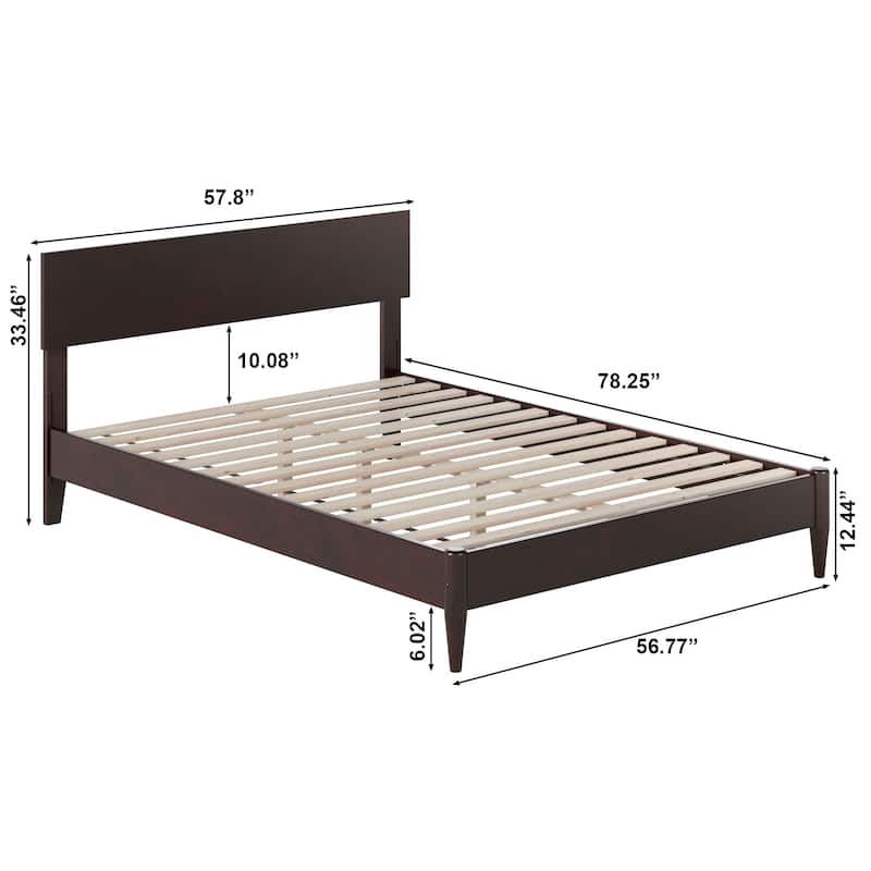 Aria Solid Wood Modern Low Profile Platform Bed