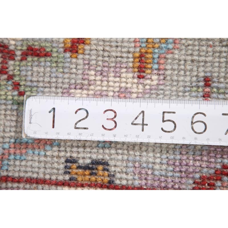 Transitional Grey Oushak Accent Rug Hand-Knotted Wool Carpet - 2'7"x 6'0"