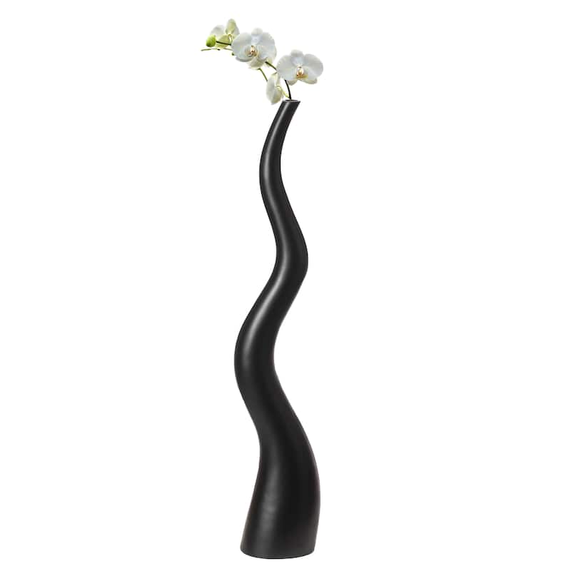 Tall Ceramic White Animal Horn Floor Vase Elegant for Entryway Dining Living Room Decor Statement Piece with Distinctive Antler - Small