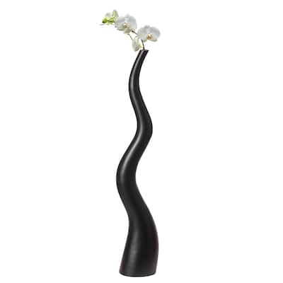 Tall Ceramic White Animal Horn Floor Vase Elegant for Entryway Dining Living Room Decor Statement Piece with Distinctive Antler