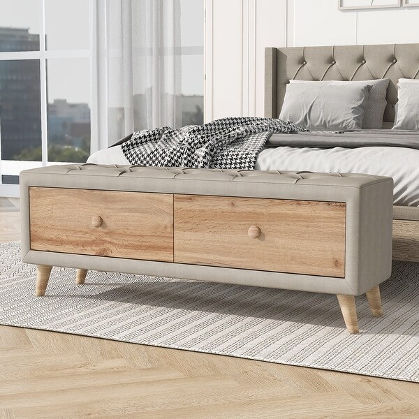 End of bed storage bench with drawers hotsell