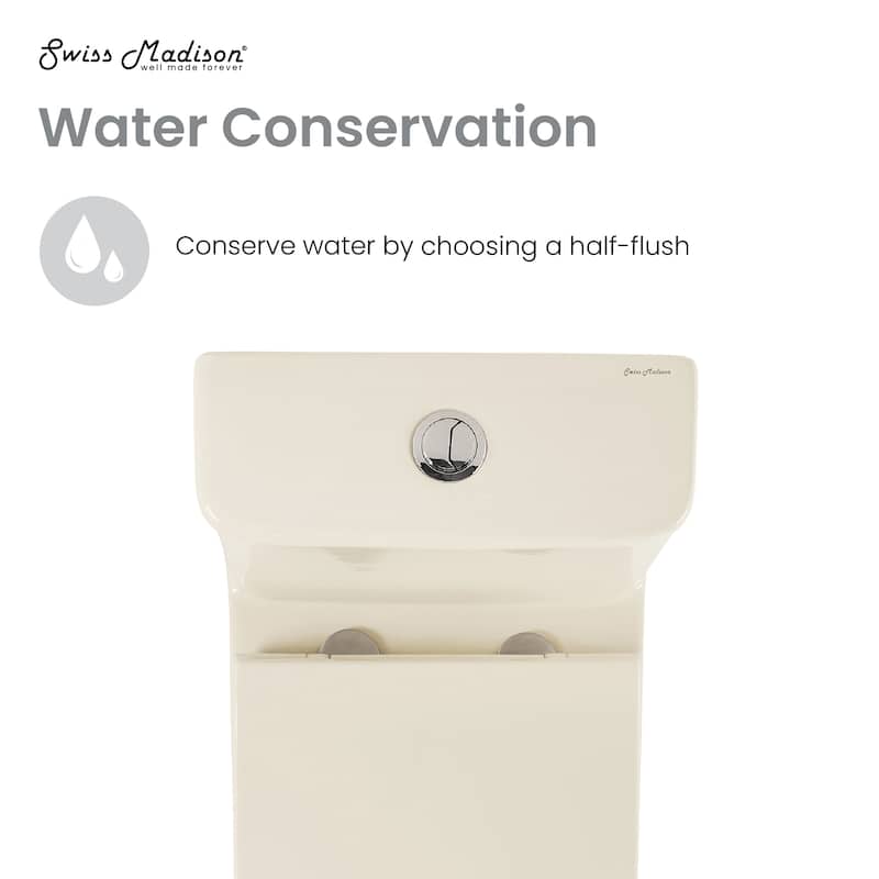 Charme One Piece Square Toilet Dual Flush 1.1/1.6 Gpf In Bisque - 25.8" x 14.95" 29.95"