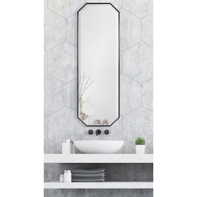 Kate and Laurel Rhodes Octagon Panel Framed Wall Mirror