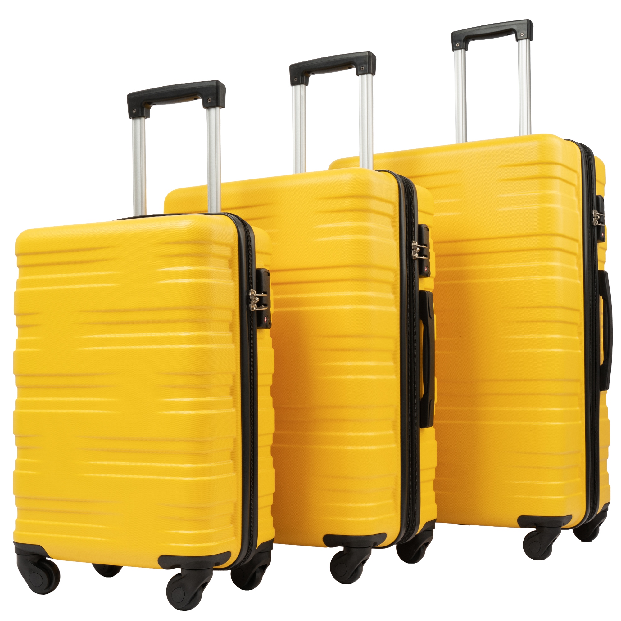 3 Piece Luggage Suitcase Sets Spinner Suitcase with TSA Lock Hard Shell Luggage Set Clearance Expandable 20 24 28 Yellow Bed Bath Beyond 38191625