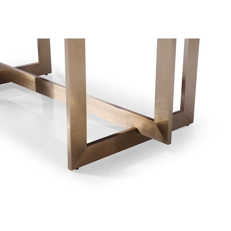 Modrest Pike Modern Black Ash & Brass Dining Table