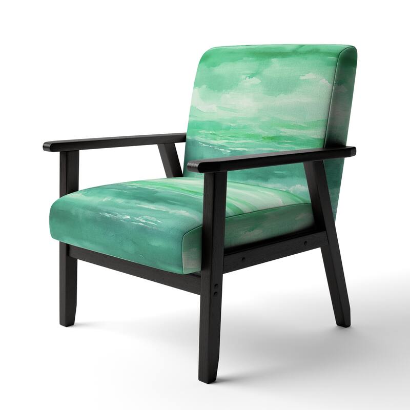 Designart "From the Shore" Upholstered Beach Accent Chair - Nautical & Coastal Arm Chair For Bedroom