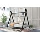preview thumbnail 3 of 9, Black Twin Size Metal House Tent Floor Play Bed with Slat for Kids, Girls and Boys