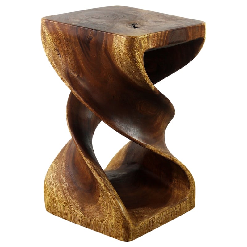 Haussmann® Wood Double Twist Stool Table 12 in SQ x 20 in H Walnut Oil - 12" x 12" x 20"