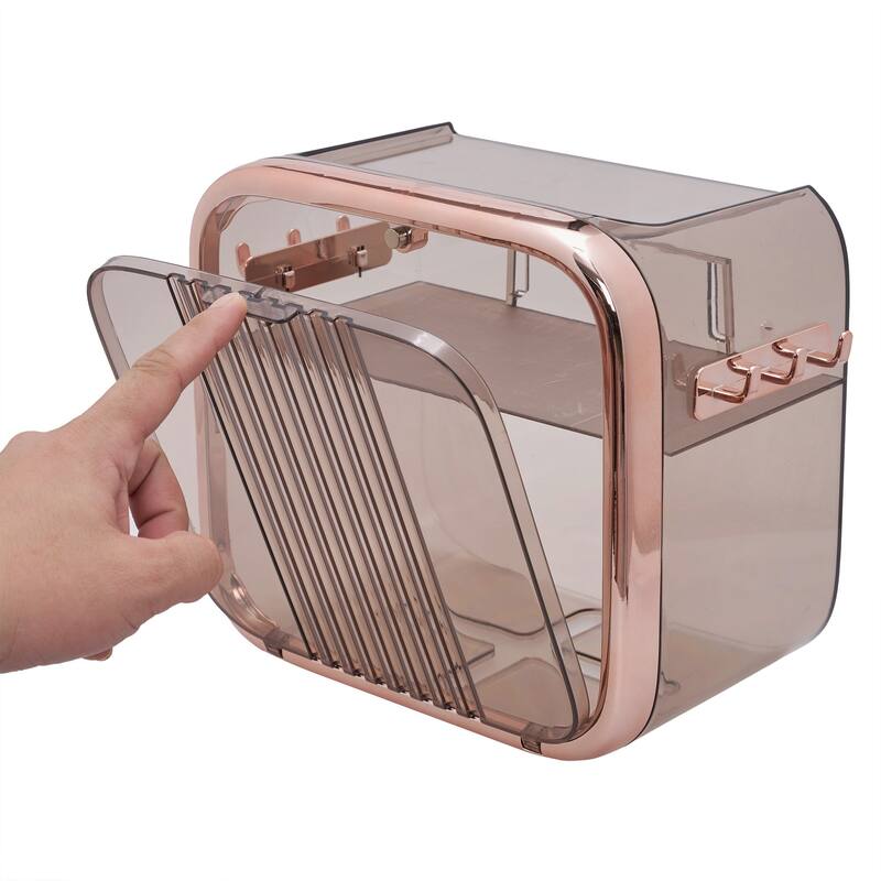 Paper Towel Box for Bathroom, Wall-Mounted Plastic Organizer Storage, Self Adhesive Dust Proof Waterproof