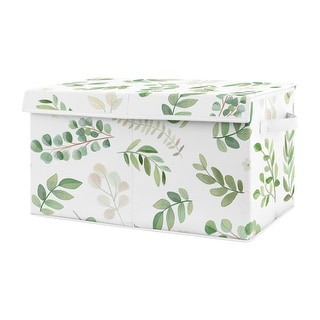 Floral Leaf Collection Foldable Fabric Storage Bins - Green and 