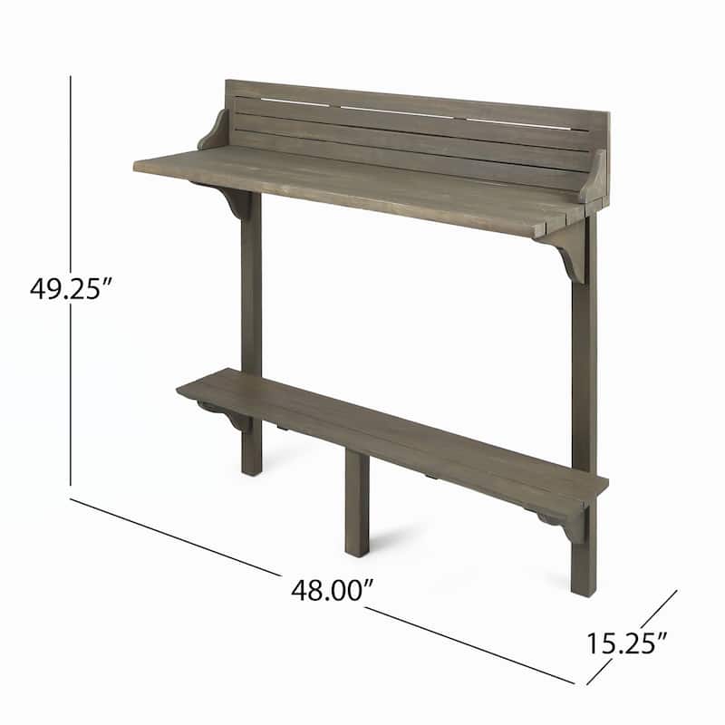 Outdoor Acacia Wood Balcony Bar Table