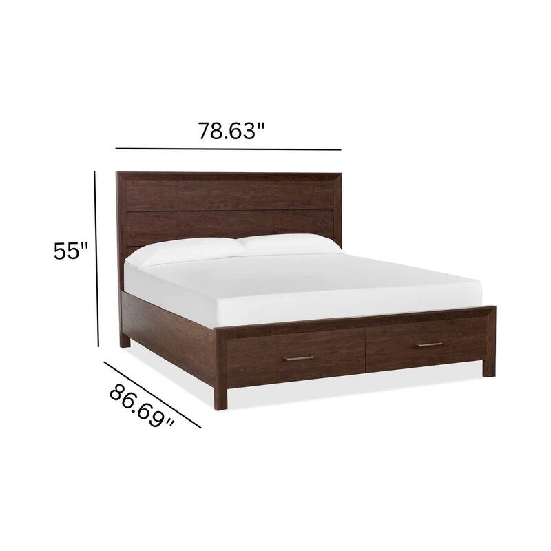 Magnussen Home Llewellyn Columbian Walnut Panel Storage Bed