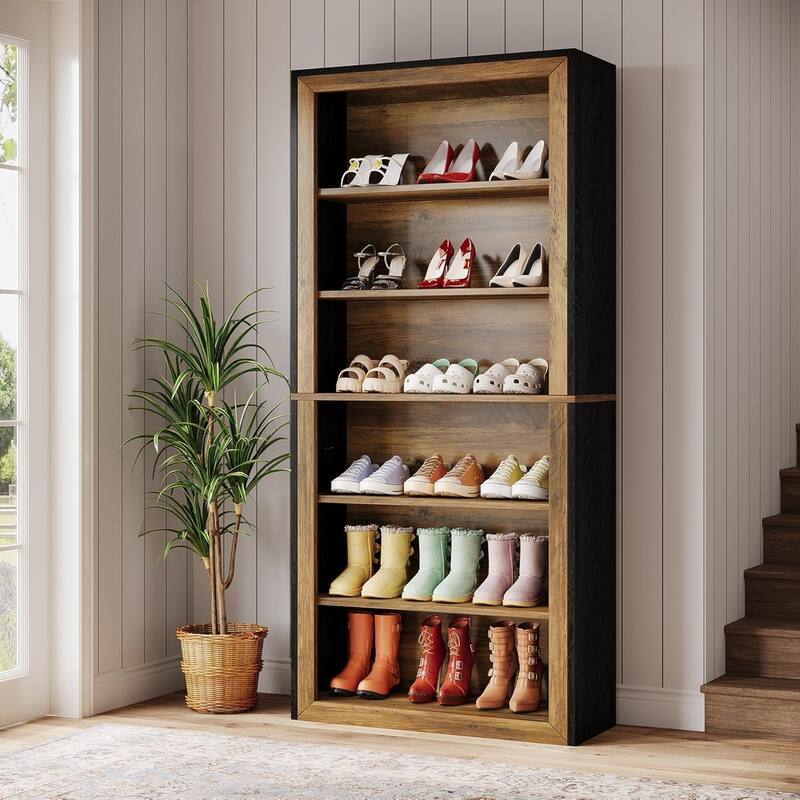74.4'' Tall Freestanding Shoe Cabinet, Shoe Rack, Closet Storage for Entryway Living Room