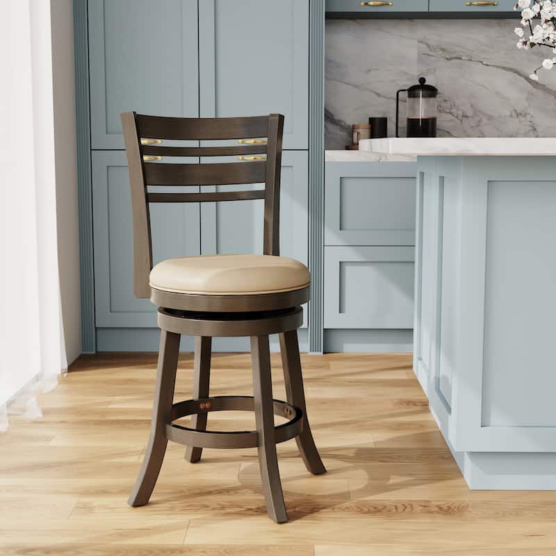 DTY Indoor Living Granby 4-Slat Back Swivel Stool