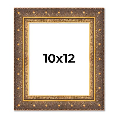 10x12 Frame Vintage Gold Solid Wood Picture Frame | 2.5 Inch Moulding