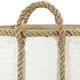 preview thumbnail 6 of 7, White Dried Plant Material Coastal Storage Basket (Set of 3) - S/3 17", 15", 13"W