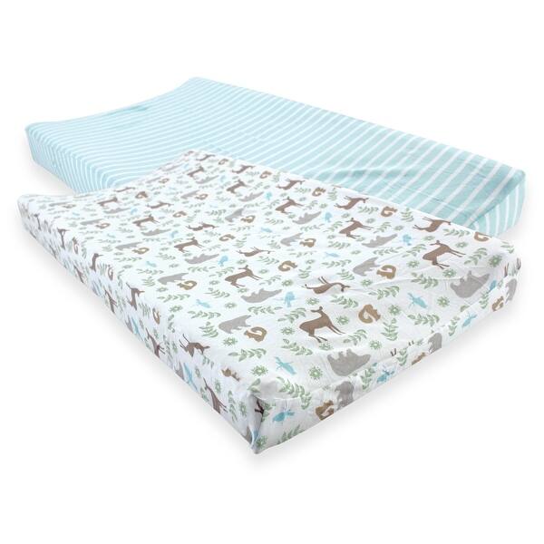 slide 1 of 1, Touched by Nature Baby Organic Cotton Changing Pad Cover, Forest, One Size - Forest Organic Cotton - Forest