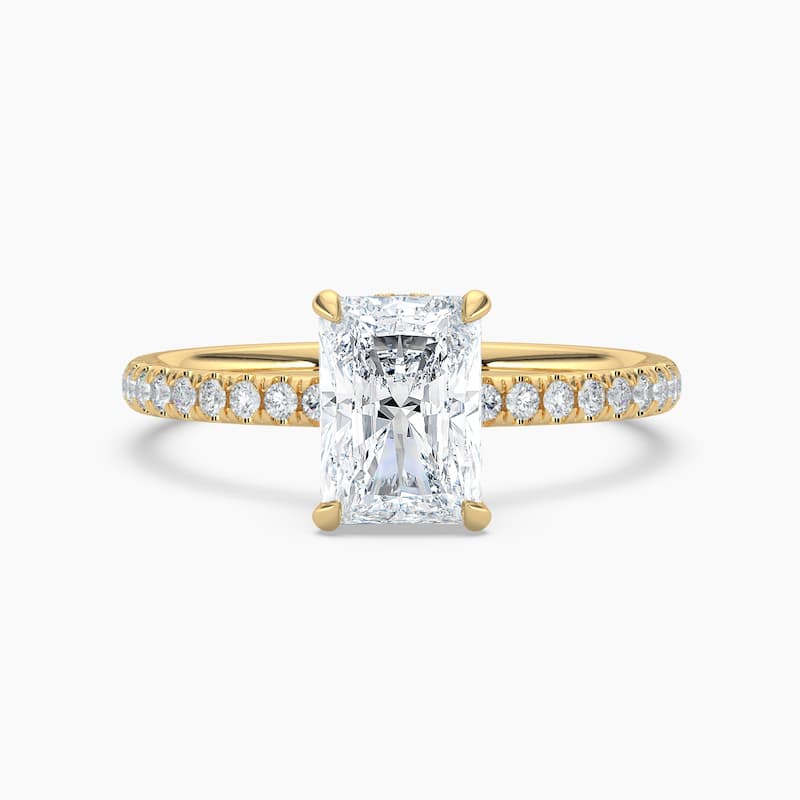 Auriya 14k Gold Radiant Lab Grown Unique Loop Diamond Halo Engagement Ring 1.00 to 5.00 ct. tw. (F-G, VS) - 6.5 - 4.00 carats - Yellow