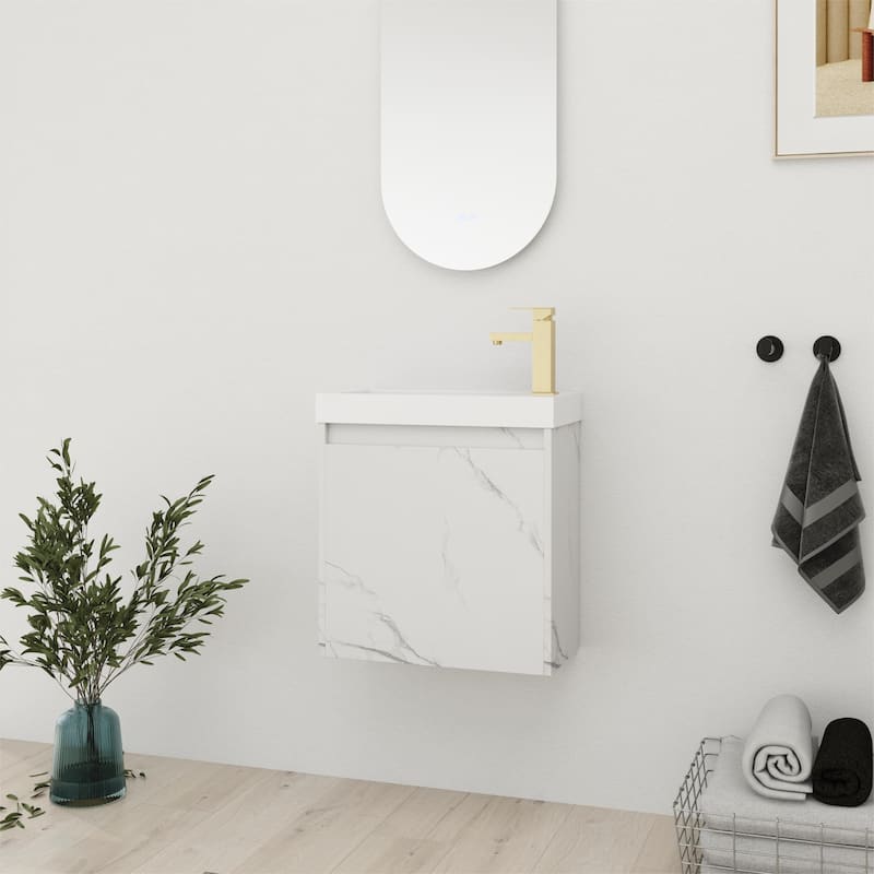 Bathroom Vanity With Sink In 20 Inch, Floating Bathroom Vanity With Soft Close Door