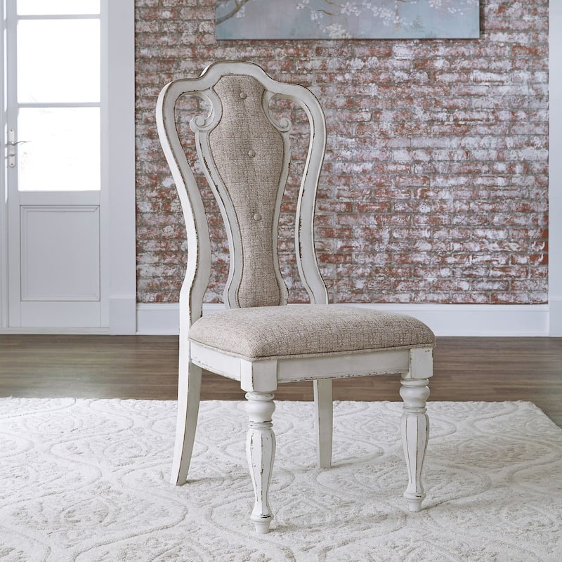 Magnolia Manor Splat Back Upholstered Side Chair (Set of 2) - Antique White