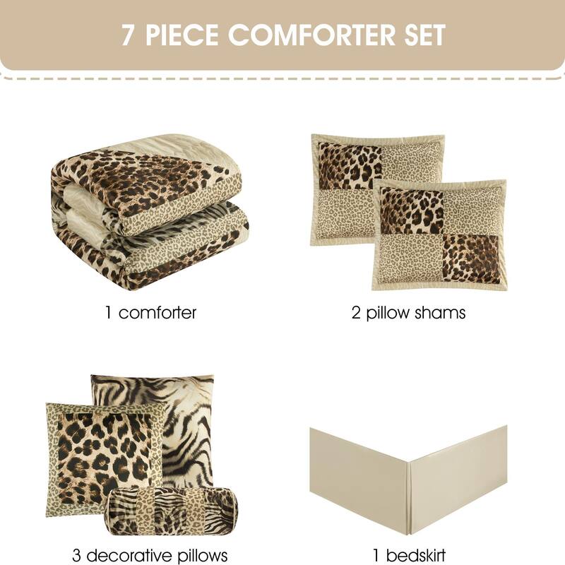 Nanshing Africa 7 Piece Animal Print Comforter Set